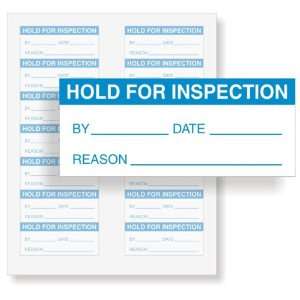  HOLD FOR INSPECTION Vinyl Label, 1.5 x 0.625 Office 