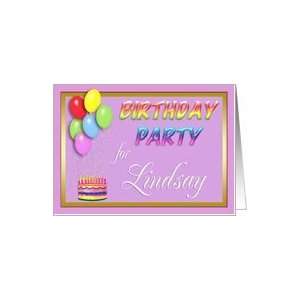  Lindsay Birthday Party Invitation Card Toys & Games
