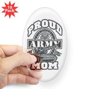   Sticker Clear (Oval) (10 Pack) Proud Army Mom Tank 
