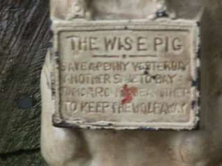 antique iron still bank The Wise Pig Thrifty  