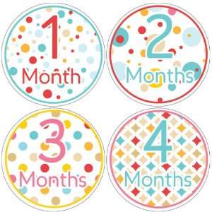  Polka Dots Baby Month Stickers for Bodysuit #14 Baby