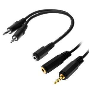   Two 3.5mm Male Stereo Adapter + 6FT 3.5mm Stereo Audio Extension Cable