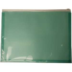  Letter Booklet (9 1/2 x 12 1/2) Green Plastic Zip Closure 