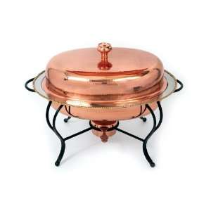    Star Home 6 Quart Oval Copper Plated Chafing Dish