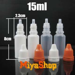5pcs 200pcs Empty Plastic Dropper Bottles Eye Liquid Screw Cap Secure 