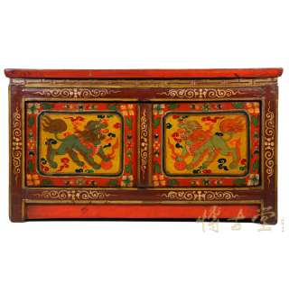 Tibetan Antique Painted Square Coffee Table 25Z22  