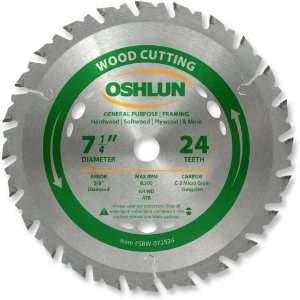 Oshlun SBW 072524 7 1/4 Inch 24 Tooth ATB General Purpose and Framing 