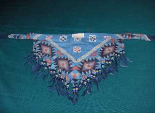 Blue Square Dance Western Scarf,Bandanna,Necklace,Beads  