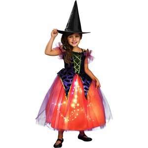   Halloween Costume Purple/orange Lite up Witch Child Halloween Costume