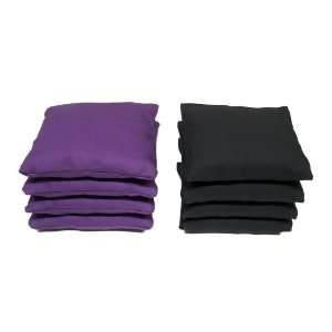 Cornhole Bags (4 Purple and 4 Black) by Cornhole Galaxy  