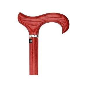  Vibrant Red Derby Walking Cane With Ash Wood Shaft and 