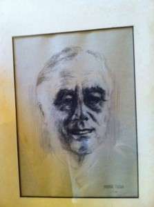 Vladimir Kagan Drawing 1949 Franklin Delano Roosevelt  