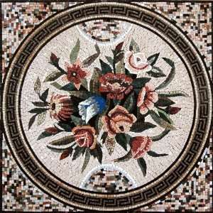    Flower Mosaic Art Tile Stone Floor Inlay Wall 
