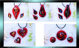42set MIXSTYLE Murano glass pendant Necklace&Earring  