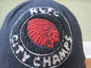   Lauren Rugby Black RLFC City Champs Indian Head Chief Wool Hat Small