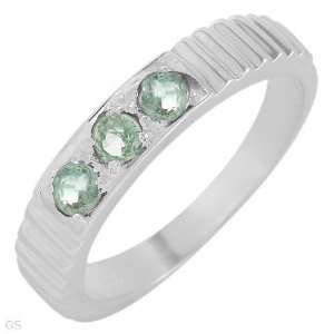 Stylish Brand New Three Stone Ring With Genuine Sapphires Beautifully 