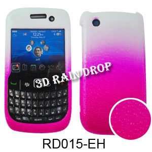   CURVE 8520 3D RAIN DROP HOT PINK WHITE Cell Phones & Accessories