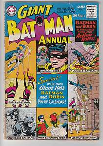 BATMAN ANNUAL # 2 PIN UP CALENDAR 1961  