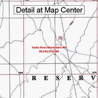USGS Topographic Quadrangle Map   Santa Rosa Mountains NW, Arizona 