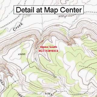 USGS Topographic Quadrangle Map   Alpine South, Texas (Folded 