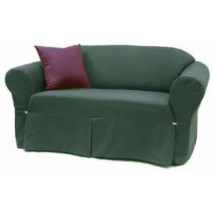  Easy Fit 405   O Ottoman Slipcover In Solid Hunter