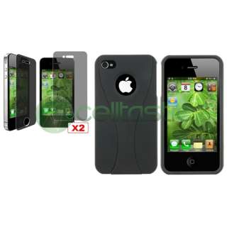 Black Cup Shape Cover Hard Case+2x Privacy LCD For iPhone 4 s 4s 4G 