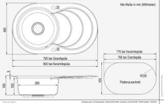 Astracast Cascade Vulkanschwarz Küchenspüle Granitspüle Granit 