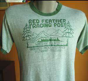TRASHED Vtg 70s MESH RINGER GREEN CAMP T shirt LARGE  