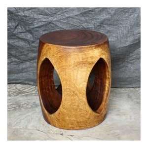  Oval Windows Wood End Table   Walnut Oil Finish   OW181620 