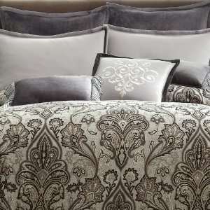  Royal Velvet Lourdes Gray Comforter Set