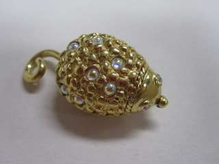 St. John Knit Gold Mouse Jacket Pin brooch  