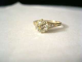   GOLD 1.20 CT. OLD EUROPEAN CUT YELLOW DIAMOND SOLITAIRE RING  
