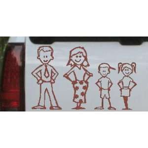 Brown 12in X 19.7in    Stick Family Stick Family Car Window Wall 