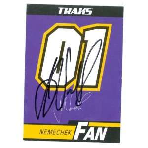  Joe Nemechek Autographed/Hand Signed Trading Card (Auto Racing 