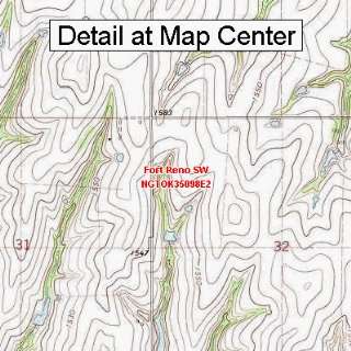  USGS Topographic Quadrangle Map   Fort Reno SW, Oklahoma 