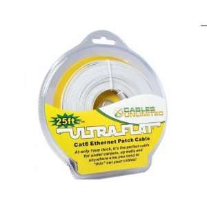  ULTRAFLAT CAT6 PATCH CABLE WHITE, 25 FT. Electronics