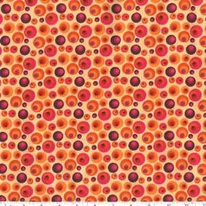  45 Wide Geo Series Circles Melon Fabric By The Yard 