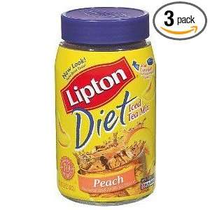 Lipton Diet Instant Tea Mix Peach 2.9 Oz Jars (Pack of 3)  
