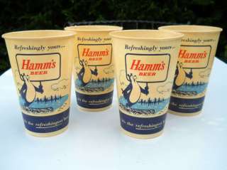 Hamms Beer Wax Cup Glasses St Paul MN MINT NOS  
