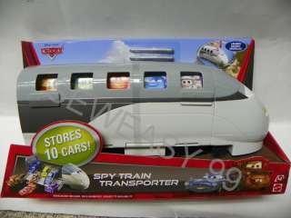 Disney Pixar Cars 2 Spy Train Transporter Stores up to 10 Cars  