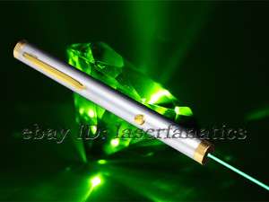 5mW Green Laser Pointer Silver/Gold Night Visible Beam  