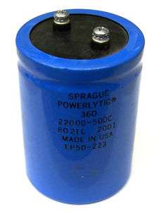 Sprague Powerlytic 36D 22000UF 50VDC Can Capacitor NN  