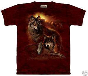   Shirt   Wolf Sunset   The Mountain Tee Shirt   Wolves Sunset  
