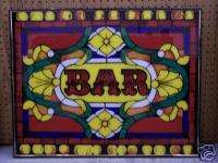 Bar framed picture under glass stained glass sign wall art  