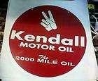 Kendall motor oil the 2000 mile oil metal sign 24 inch round double 
