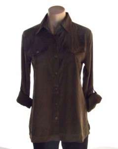 Charter Club Top Womens Brown Button down Shirt New Nwt Size S  