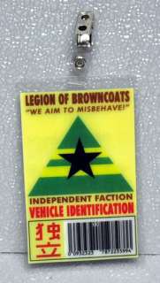 Firefly Serenity Browncoats Vehicle ID Parking Permit  