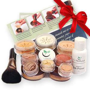   Minerals Makeup Cosmetics Kit Bare Flawless Brush Primer MEDIUM  