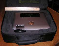 The Dell is a smaller than average portable projector, suitable for 