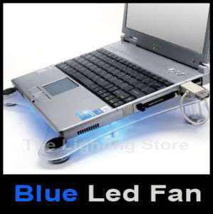 USB LAPTOP NOTEBOOK BLUE LED COOLING FAN PAD ASUS PC  
